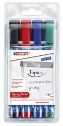 edding Flipchart marker készlet, 1, 5-3 mm, kúpos, EDDING "380", 4 különbözõ szín (4 db) (TED380V4)