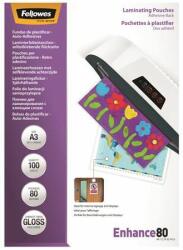 Fellowes Meleglamináló fólia, 80 mikron, A3, fényes, öntapadó, 100 db, FELLOWES (100 db) (IFW53023)