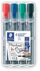 STAEDTLER Flipchart marker, 2 mm, kúpos, STAEDTLER "Lumocolor 356", 4 különbözõ szín (4 db)