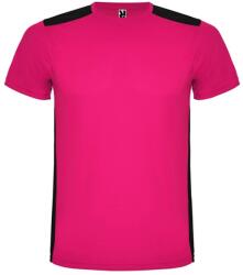 Roly Tricou copii, poliester 100%, Roly Detroit, Fuchsia/Black (CA66524002)