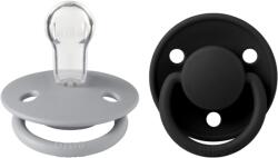 BIBS - Set 2 suzete De Lux Silicon, tetina rotunda, marime universala-Cloud/Black