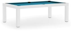 Dynamic Biliárdasztal / étkezőasztal, Mozart, 7 ft. , matt fehér Club Cloth electric blue (55.107.07.3.3)