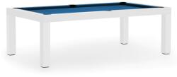 Dynamic Biliárdasztal / étkezőasztal, Mozart, 7 ft. , matt fehér Club Cloth royal blue (55.107.07.3.2)