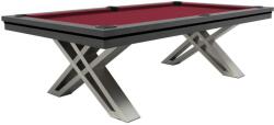 RASSON Biliárdasztal / étkező asztal, Pierce, 8 ft. , sötét szürke Club Cloth burgundy (55.135.08.5.3)