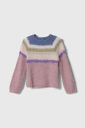 Benetton gyerek gyapjúkeverékből készült pulóver rózsaszín, könnyű - rózsaszín 116 - answear - 10 090 Ft