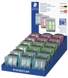  Hegyező Staedtler 2 lyukú áttetsző műanyag zárható tartályos vegyes színek