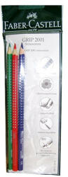 Színes ceruza Faber-Castell Grip 2001 3 db-os klt. (piros-kék-zöld)