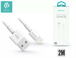 Devia Apple Iphone Lightning Usb Töltő- és Adatkábel 2 M-es Vezetékkel - Smart Cable Lightning - White