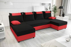  Veneti SANVI U-alakú ülőgarnitúra - fekete / piros