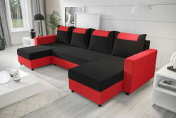  Veneti SANVI kinyitható U-alakú ülőgarnitúra - piros / fekete