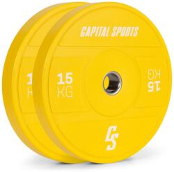 Capital Sports Nipton 2021, disc de greutate, bumper plate, 2 x 15 kg, Ø 54 mm, cauciuc dur (1003515210035152) (1003515210035152)