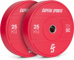 Capital Sports Nipton 2021, disc de greutate, bumper plate, 2 x 25 kg, Ø 54 mm, cauciuc dur (1003515010035150) (1003515010035150)