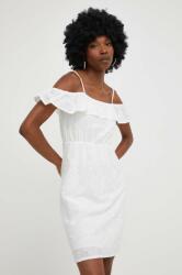 ANSWEAR rochie din bumbac culoarea alb, mini, evazati BBYX-SSD05A_00X