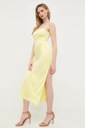 Bardot rochie culoarea galben, midi, drept 9BYX-SUD077_11X