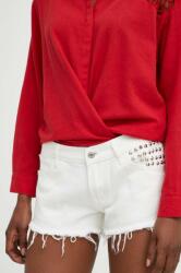 Answear Lab pantaloni scurti din bumbac culoarea alb, modelator, high waist BMYX-SZD00R_00X