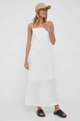 Benetton rochie din bumbac culoarea alb, maxi, drept PPYX-SUD31N_00X