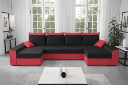 Veneti PARI praktikus U-alakú ülőgarnitúra - piros / fekete