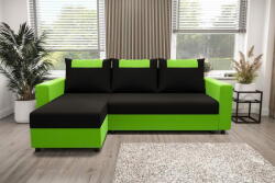 Veneti SANVI sarok ülőgarnitúra karfával - zöld / fekete