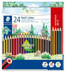  Színes ceruza készlet, hatszögletű, STAEDTLER "Noris Colour 185", 20+4 különböző szín (COTS185C24P)