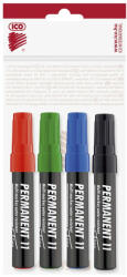  Alkoholos marker készlet, 3mm, kerek hegyű Ico 11, 4 klf. szín