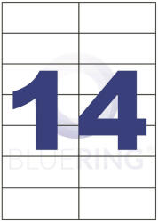 Etikett címke, 105x42, 4mm, 100 lap, 14 címke/lap Bluering® - bolt