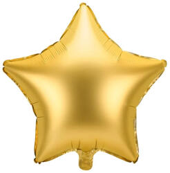 PartyDeco S. r. o Csillag alakú matt arany fólia lufi, 19"/48cm