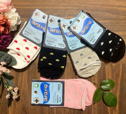 aura. via gumi nélküli zokni vegyes szin szivecs minta 5 pár/cs (NG9313)