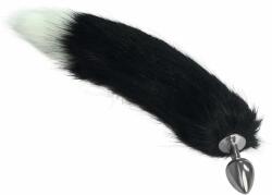 Lovetoy Metal Plug Mediu Anal Tail White+Black