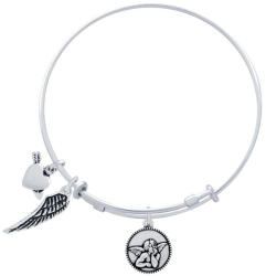 BeSpecial Bratara reglabila handmade din argint cu pandantive Dragoste de Inger (BSX0306A)