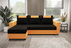  Veneti SANVI sarok ülőgarnitúra karfával - narancssárga / fekete