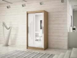  Veneti Eva 100 gardróbszekrény tükrökkel sonoma tölgy-fehér színben