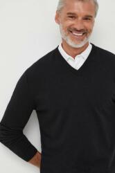 Benetton gyapjú pulóver könnyű, férfi, fekete - fekete M
