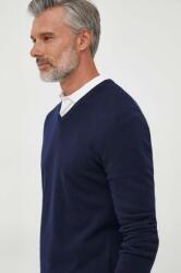 Benetton gyapjú pulóver könnyű, férfi, sötétkék - sötétkék M
