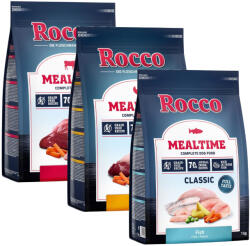 Rocco 3x1kg Rocco Mealtime száraz kutyatáp vegyes próbacsomagban (csirke, hal, marha)