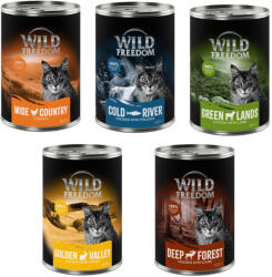 Wild Freedom 6x400g Wild Freedom Adult nedves macskatáp- Vegyes csomag I (2x csirke, 1x-1x vad, nyúl, bárány, tőkehal)