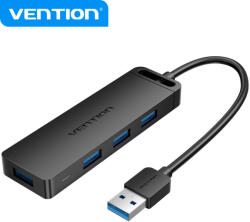 Vention USB-A 3.0 (táppal, 4-Portos, fekete), 0, 15m, Hub