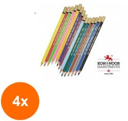 KOH-I-NOOR Set 4 x Creion Colorat Aquarell, Individual, Orange Caisa (HOK-4xKH-K3720-357)