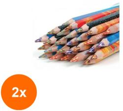 KOH-I-NOOR Set 2 x Creion Magic Mina Multicolora, Original, 5.6 x 10 x 175 mm, Koh-I-Noor (HOK-2xKH-K3405-0O)