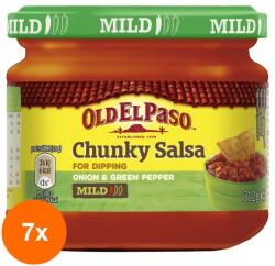 Old el Paso Set 7 x Sos Salsa cu Ceapa si Ardei Verde, Dip Chunky Old El Paso 312 g