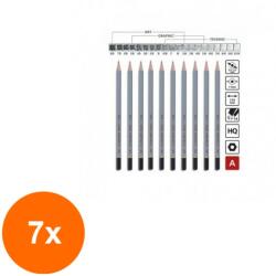 KOH-I-NOOR Set 7 x Creion Grafit Gri, Tarie 6H (HOK-7xKH-K1860-6H)