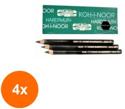 KOH-I-NOOR Set 4 x Creion Grafit Jumbo, Tarie 8B, Koh-I-Noor (HOK-4xKH-K1820-8B)