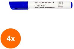 KOH-I-NOOR Set 4 x Marker Gros Whiteboard pentru Tabla, Albastru, Varf 2.5 mm, Koh-I-Noor (HOK-4xKH-K9005-17A)