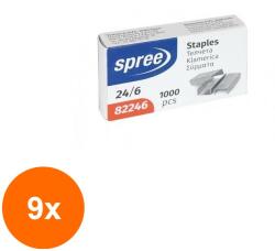 SPREE Set 9 x 1000 Capse 24/6, pentru 30 de Coli, Spree (HOK-9xKH-SP82246) Agrafa