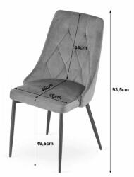 Mercaton Skandináv stílusú szék, Imola, bársony, fém, fekete, 48.5x61x93.5 (MCTART-3456_1)
