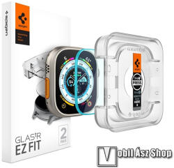 SPIGEN APPLE Watch Ultra (49mm) (A2684), SPIGEN EZ FIT Glas. tR okosóra üvegfólia, 9H, 0, 2mm, 2db, Sík rész (AGL05556)