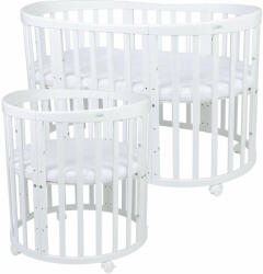  MENTY gyerek növekvő ovális kiságy 7az1-ben matraccal - fehér (WL83583)