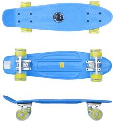 Sportmann Penny board Mad Cruiser cu roti LED ABEC 7-albastru FitLine Training Skateboard