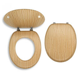 FERRO bambusz mintás funérozott fa WC ülőke