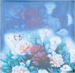 Shopika Esarfa patrata cu o singura fata cu imeprimeu floral nuante de albastru Albastru
