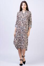 SHOPIKA Rochie camasa din vascoza, lunga, cu imprimeu animal print bej-negru Talie unica